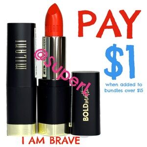 $1 NEW Milani Bold Color Statement Matte Lipstick in I Am Brave Orange Red